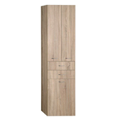 AQUALINE Visoka kopalniška omarica s košem, 50x184x29cm, platinasti hrast
