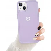 Silikonski ovitek za iPhone 13 6,1 z vijoličnimi srčki, srčkan, zaščiten, Newseego