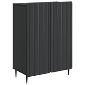 Vidaxl Strani šal Črna 66 x 34,5 x 92 cm Inženirski les
