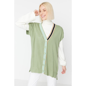 Trendyol Mint Collar Strip Detailed Knitwear Sweater
