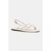Tommy Hilfiger ženski usnjeni sandali FLAT STRAPPY SANDAL LTH