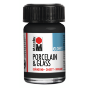 Marabu Boja za porcelan i staklo, Sjajna, 15ml, Crna