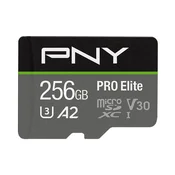PNY 256 GB microSDXC Pro Elite Class 10 U3 V30 A2 s adapterom P-SDU256V32100PRO-GE