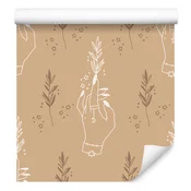 Tapeta Boho vzorec zlata in krem za dnevno sobo in spalnico 50x1000 cm