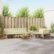 Set vanjskih sofa 6 pcs Bijela i krem 79 x 79 x 37 cm