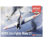 Komplet modela aviona 12352 - A6M2b Zero Fighter Modrel 21 Battle of Midway (1:48)
