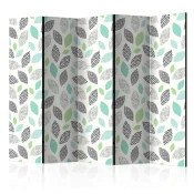 artgeist Paravan Patterned Leaves I, 5-Delni, Dvostranski