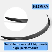 Spoiler Tesla Model 3 Highland iz pravih ogljikovih vlaken – Performance izgled – Vzorec: Vezano Sijaj