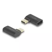 Delock USB adapter 40 Gbps USB Type-C PD 3.1 240 W s priključkom - utičnicom, zakrivljen lijevo/desno 8K 60 Hz