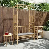 vidaXL Vrtni lok s klopjo Naravna 115 x 50 x 205 cm Bambus