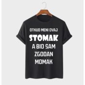 MAFIMI Muška majica Otkud meni ovaj stomak, Crna