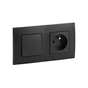 Legrand - Kucna uticnica 250V/16A i jednopolni prekidac br. 1 NILOE crna