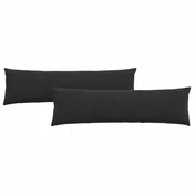 Vidaxl Blazine za kavč 2 szt. Črna 145 x 40 cm Žametna tkanina