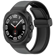 Silikonski pas Techsuit W056 za Samsung Galaxy Watch Ultra 47mm/Galaxy Watch Ultra 2 - siv/črn