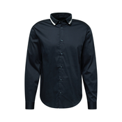 Košulja Armani Exchange za muškarce, boja: tamno plava, regular, s talijanskim ovratnikom