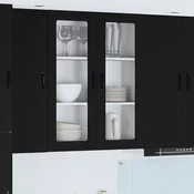 vidaXL Stenska kuhinjska omarica Črna 80 x 31 x 100 cm Konstruiran les