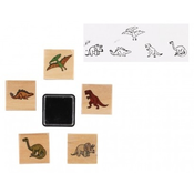 Razítkom drevené 5+1 s poduškou dinosaurami