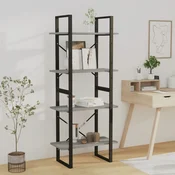 Ormaric za knjige sivi hrast 60 x 30 x 140 cm konstruirano drvo