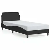 Vidaxl Posteljni okvir z vzglavjem Dover črn 90x190 cm žamet