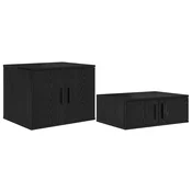 Ormaric za pohranu 2 pcs Crni hrast 118 x 41 x 40 cm