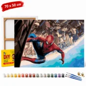 ERS Slika po številkah z okvirjem Spiderman nad Marvel Cityjem 70x50 cm