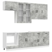Kuhinjska jedinica LUCCA 8 pcs Betonska siva Konstruirano drvo
