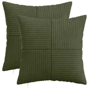 vidaXL Prevleka za blazino 2 pcs ALMELO Zelena 35 x 35 cm korduroy