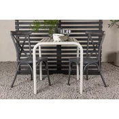 Venture Design Set mizice in jedilnega stola, miza 75x70x70 cm, stol 48x88x48 cm, bež in temno siva