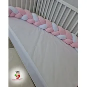 Bubamara037 Pletenica za krevetac, Trostruka, 360cm, Roze-plava