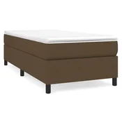 Vidaxl Posteljni okvir z vzmetmi temno rjav 100x200 cm blago