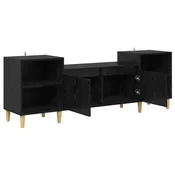 Vidaxl TV omarica Črna Orehovina 160 x 35 x 55 cm Konstruiran les