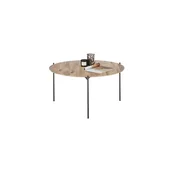 Klubska mizica AURA, premer 74 cm, hrast/antracit