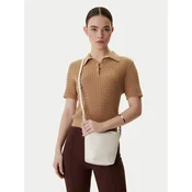 Ročna torba Calvin Klein Emblem Aop Sm Bucket Crossbody LV04F3506G Bela