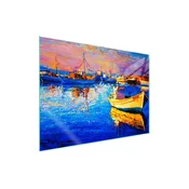 shumee Steklena zaščitna plošča za štedilnik 70x52 Boats