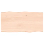 Vidaxl Mizna plošča 80x40x2 cm neobdelana trdna hrastovina naraven rob