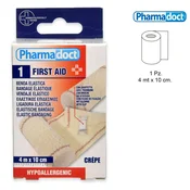 Pharmadoct elastic bandage 4 m x 10 cm crepe + 2 staples