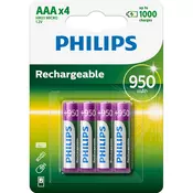 Philips punjiva baterija AAA NiMH 1.2V 950mAh