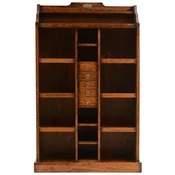 Casa Padrino luxury vintage style bookcase brown/brass 105 x 35 x H. 169 cm - Solid wood shelf cabinet - Office cabinet - Office furniture - Luxury vintage style furniture