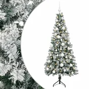 Vidaxl Umetna božična jelka z bučko 120 cm 150 LED Toplo bela