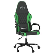 Vidaxl Gaming stol črno in zeleno umetno usnje