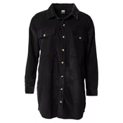 Womens long corduroy shirt black