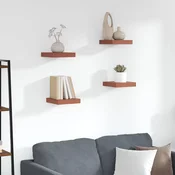 Polica na zidu 4 pcs Crvena 23 x 23,5 x 4 cm Konstruirano drvo