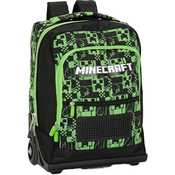 Školski ruksak s kotačima Panini Minecraft - Premium Pixels Green, 1 pretinac