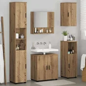 vidaXL Komplet pohištva za kopalnico z vrati 5 pcs artisan hrast