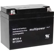 multipower Svinčev akumulator 6 V 20 Ah multipower MP20-6 A9621 svinčevo-koprenast (AGM) 157 x 125 x 83 mm M5-vijačni priklop