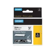 Dymo trak Rhino 24mm, črna na beli, upoglj. najlon (1734524)