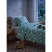Sinsay - Set posteljine sa fluorescentnim motivom dinosaurusa - svetlozelena