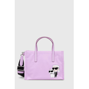 Light purple womens handbag KARL LAGERFELD Ikonik 2.0 Nylon SM - Women