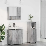 vidaXL Komplet pohištva za kopalnico 3 pcs Siva sonoma 61 x 35 x 64 cm