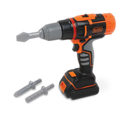 Vŕtačka elektronická Black&Decker Electrical Drill Smoby so zvukom svetlom a 2 nadstavcami 17*5*22 cm SM360916